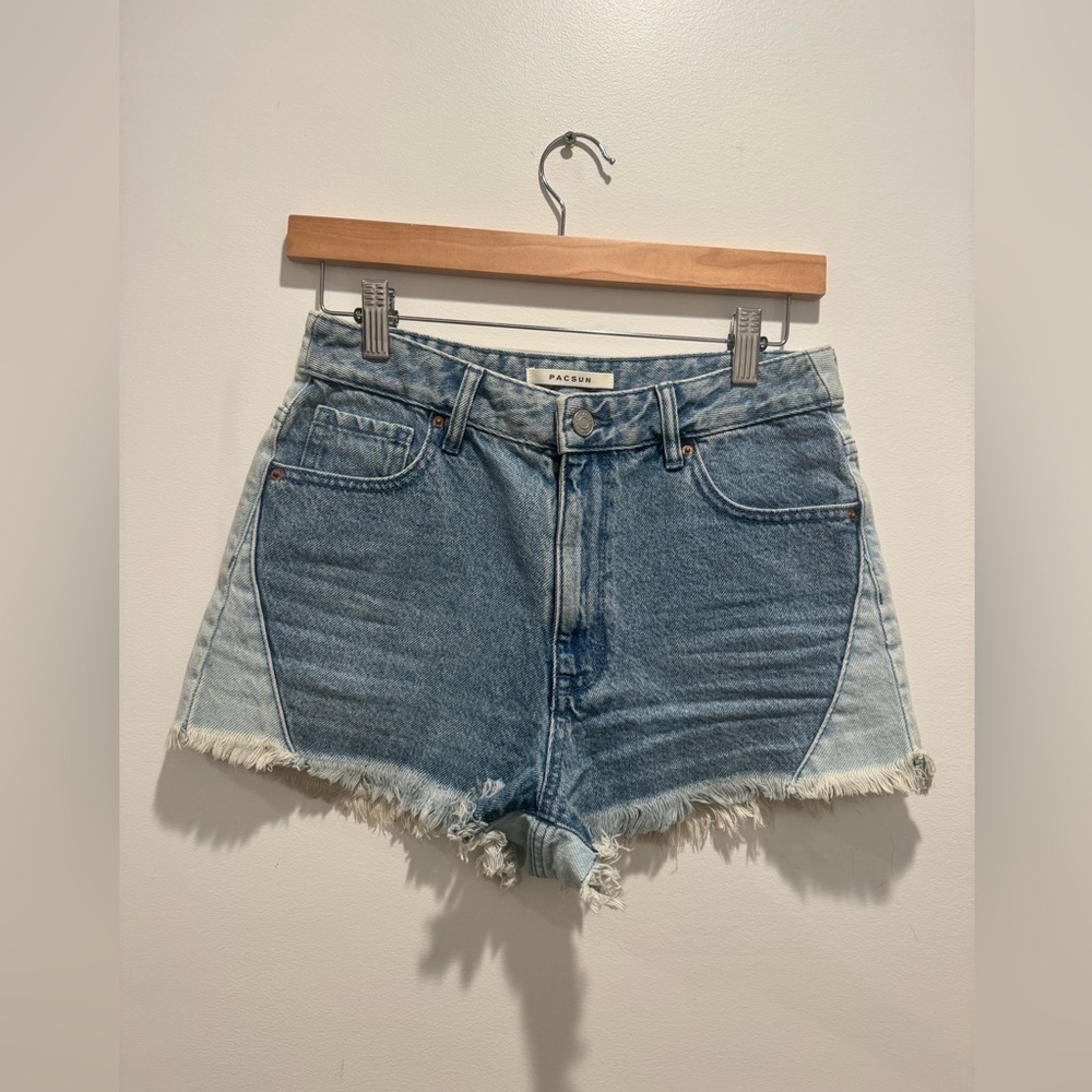 PacSun High Rise Festival Denim Patched Shorts